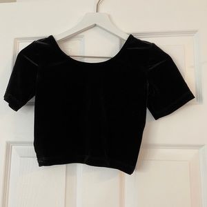 American Apparel velvet crop top